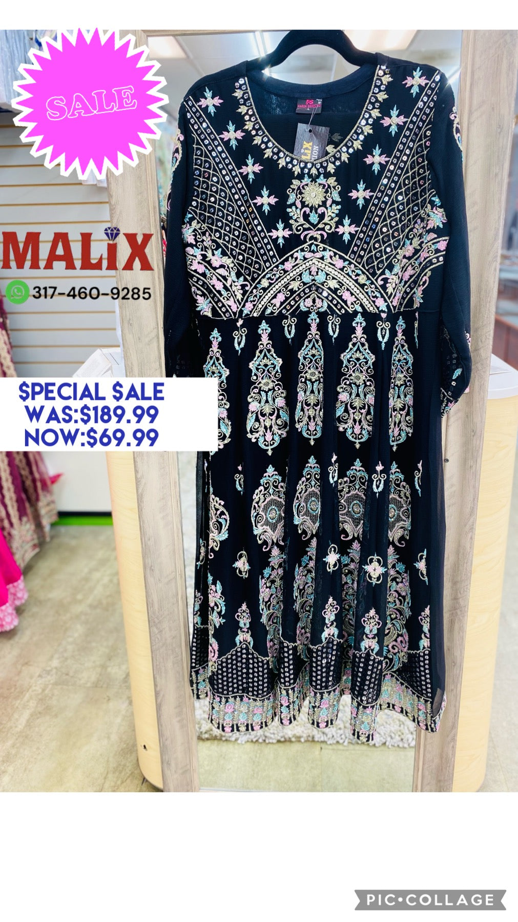 Black Heavy  Embroidered Long Frock With Duppata And Bottom Pants