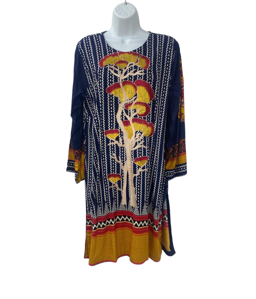 Blue Color Dailywear Kurti Dress With Dupatta