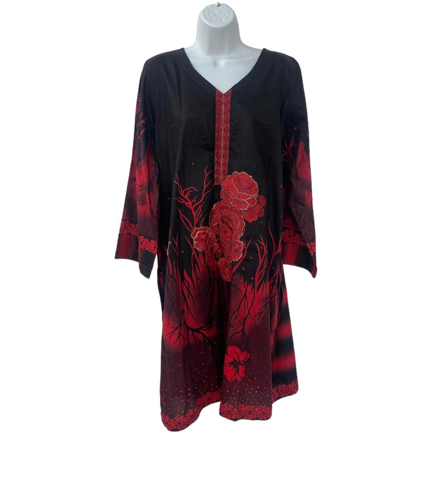 Black Color Dailywear Kurti Dress With Dupatta.
