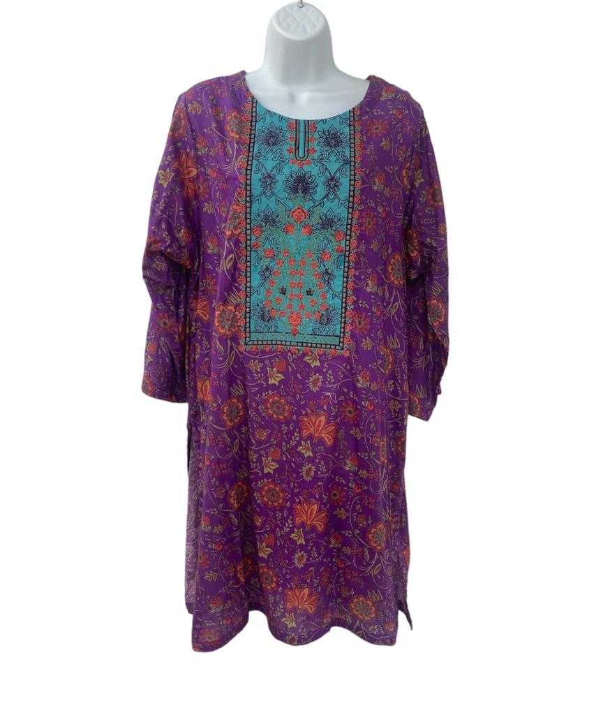 Pink color dailywear dress with dupatta.