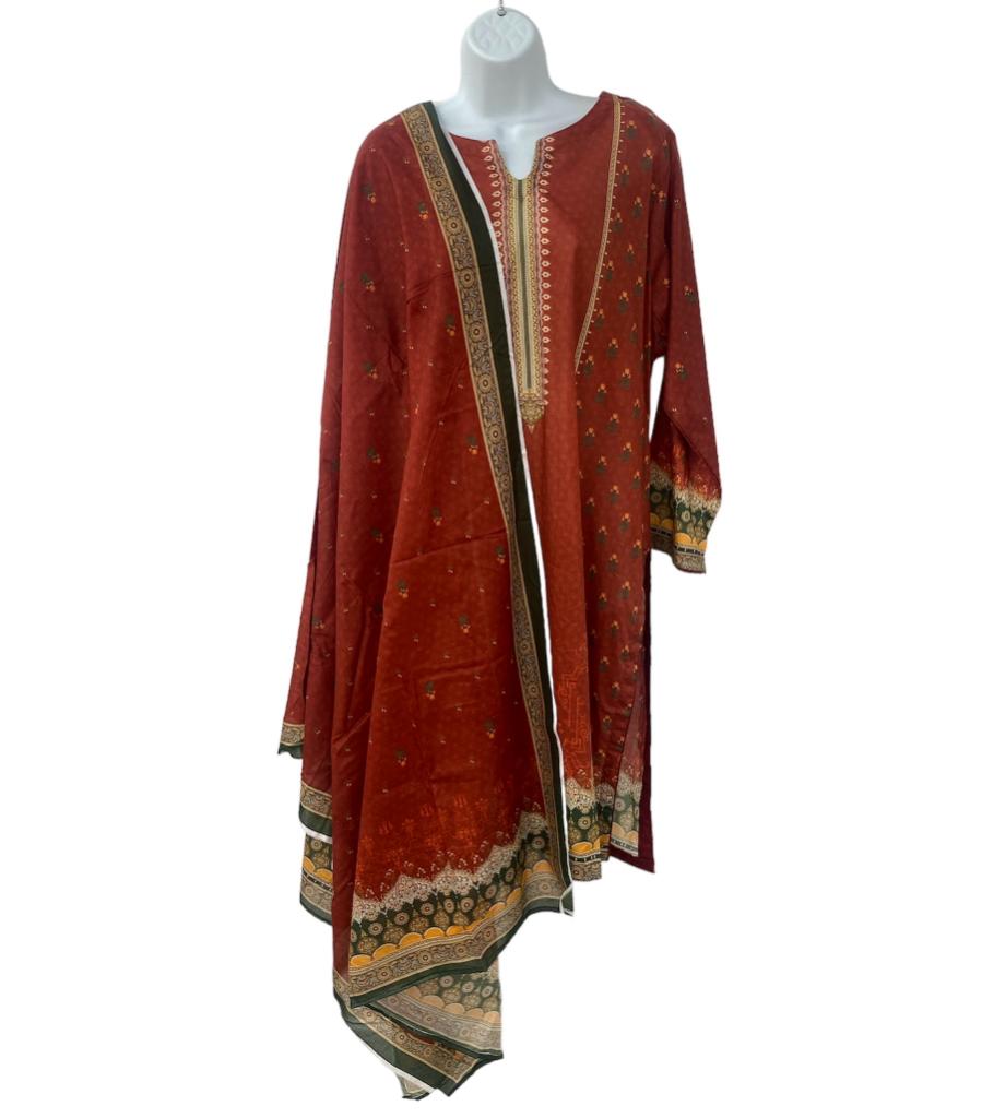 Brown Color Dailywear Kurti Dress With Dupatta.