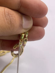 10KT gold chain and C letter diamond charm