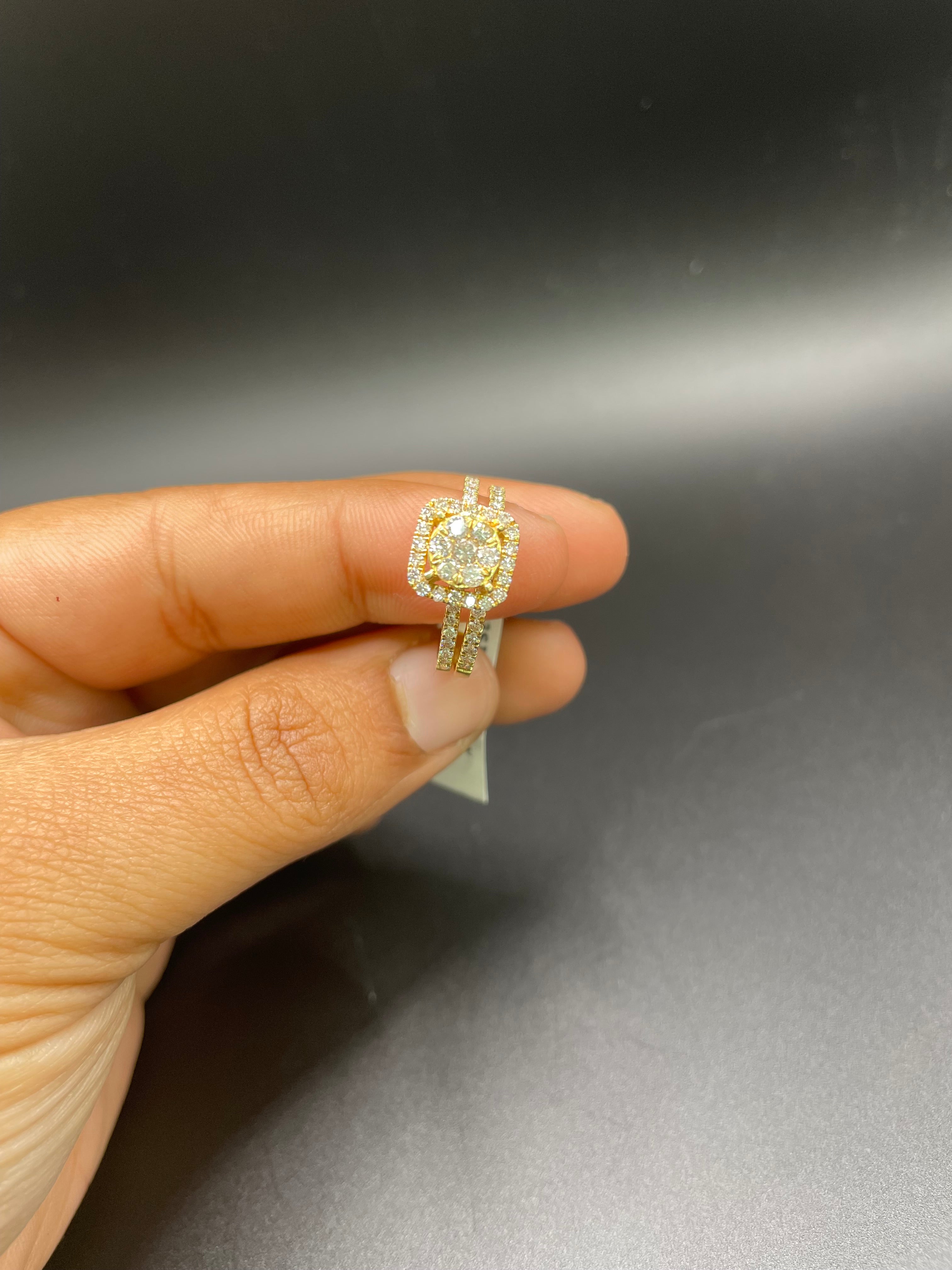 18 KT gold stacking ring with diamonds