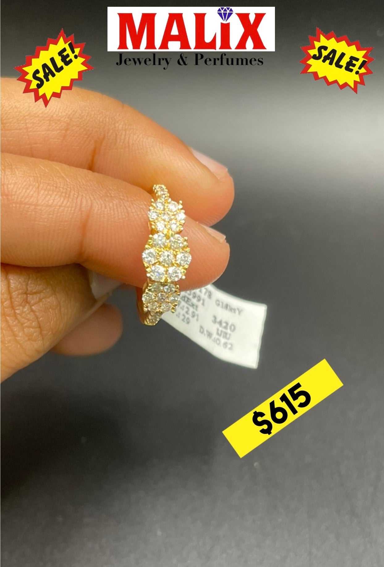 18Kt gold and diamond ring