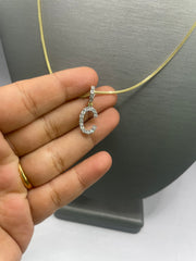 10KT gold chain and C letter diamond charm
