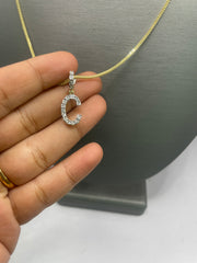10KT gold chain and C letter diamond charm