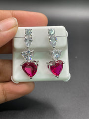 925 silver heart earrings