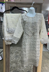 White Colored Organza Dress