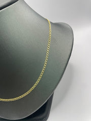 10KT gold Cuban chain 16inch 2.5mm