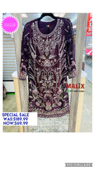Enigmatic Purple Charm: Dark Salwar Kameez Elegance