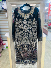 Black Elegant Chiffon Designer Ramsha Salwar Kameez Pakistani Indian with Dupatta