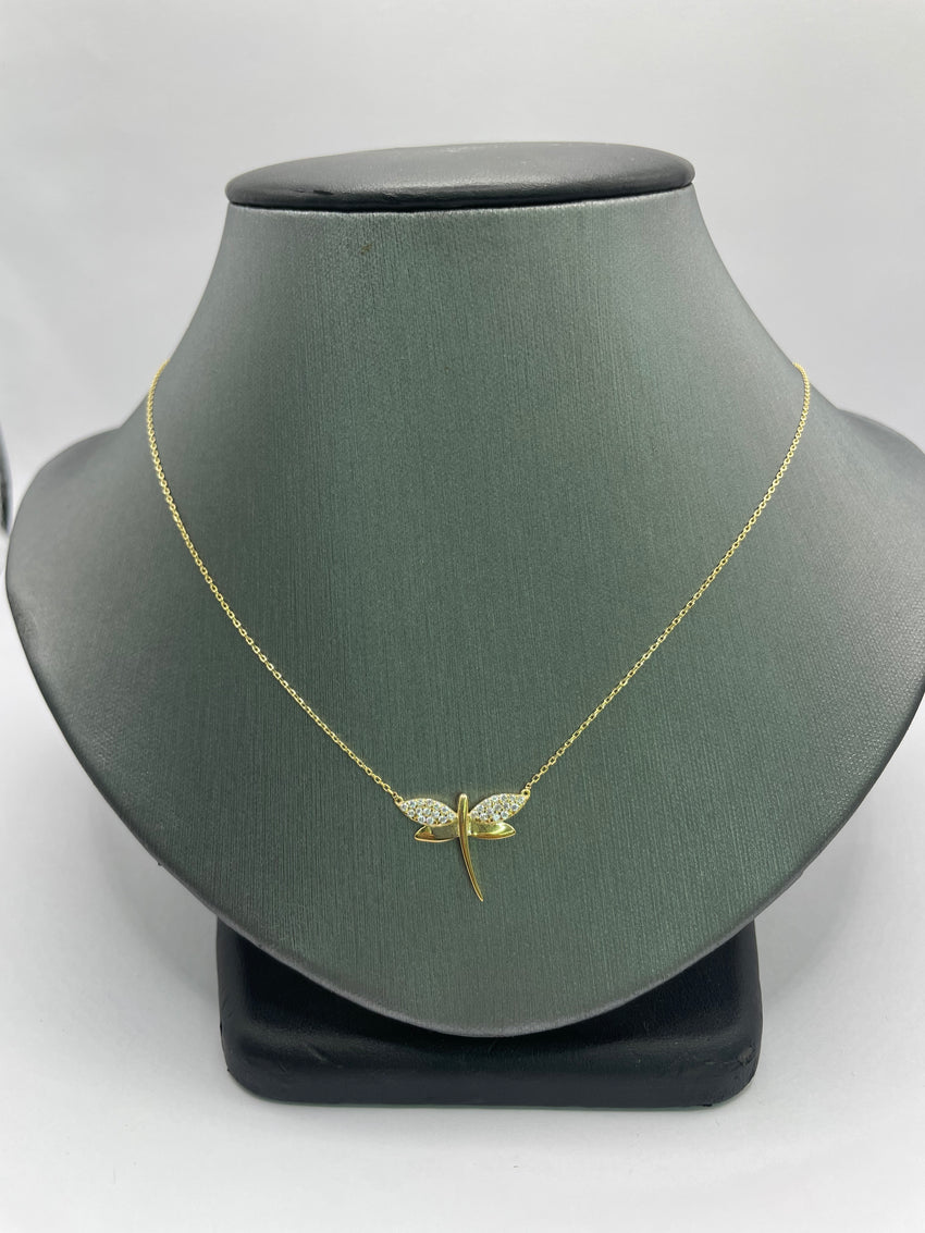 10 KT dragon fly necklace