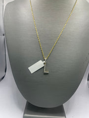10KT gold chain and L letter charm