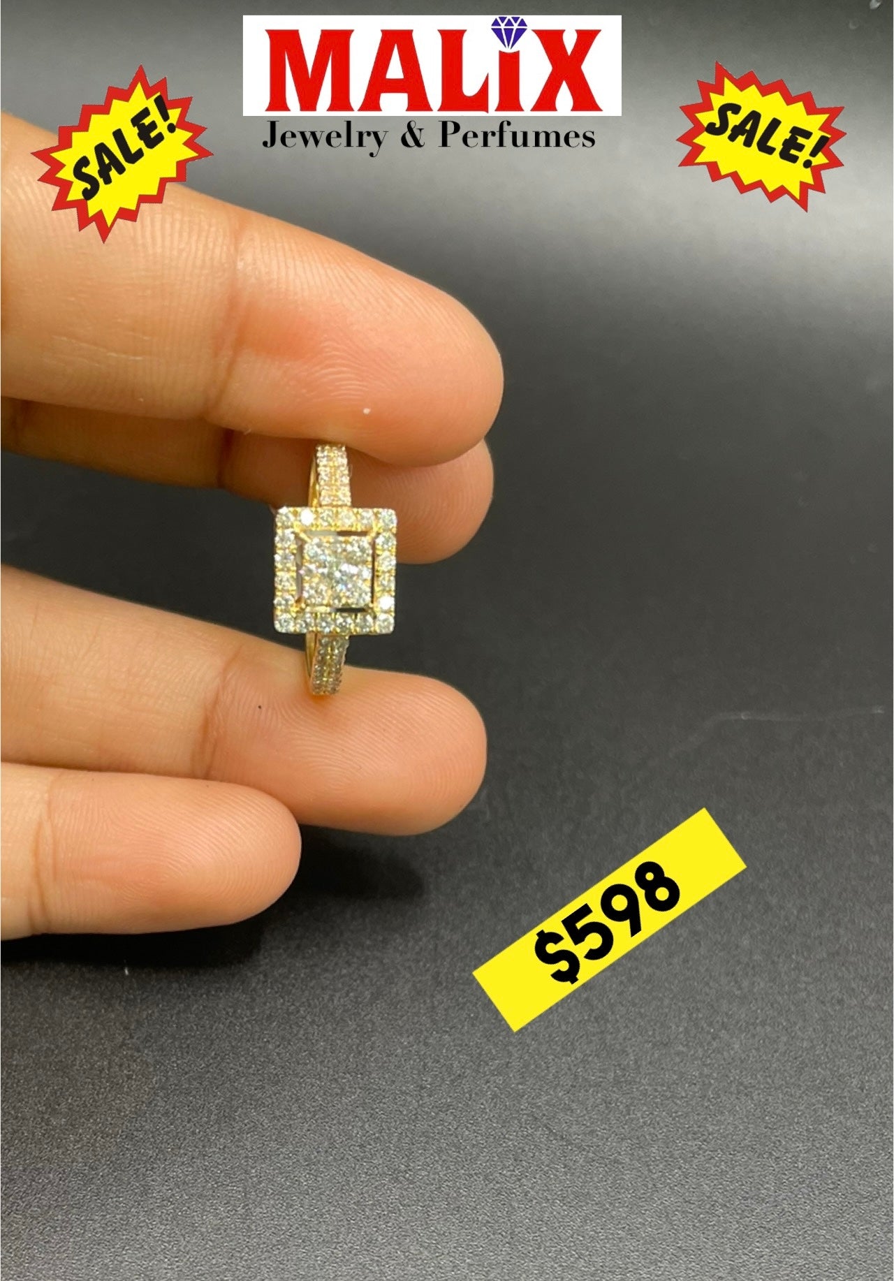 18Kt gold and diamond ring