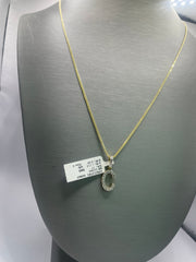 10KT gold chain and C letter diamond charm