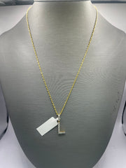 10KT gold chain and L letter charm