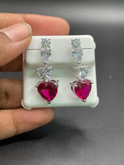 925 silver heart earrings