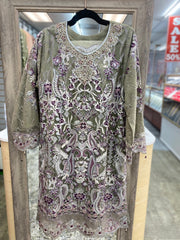 Subtle Elegance: Embracing Muted Greenish Gray Salwar Kameez