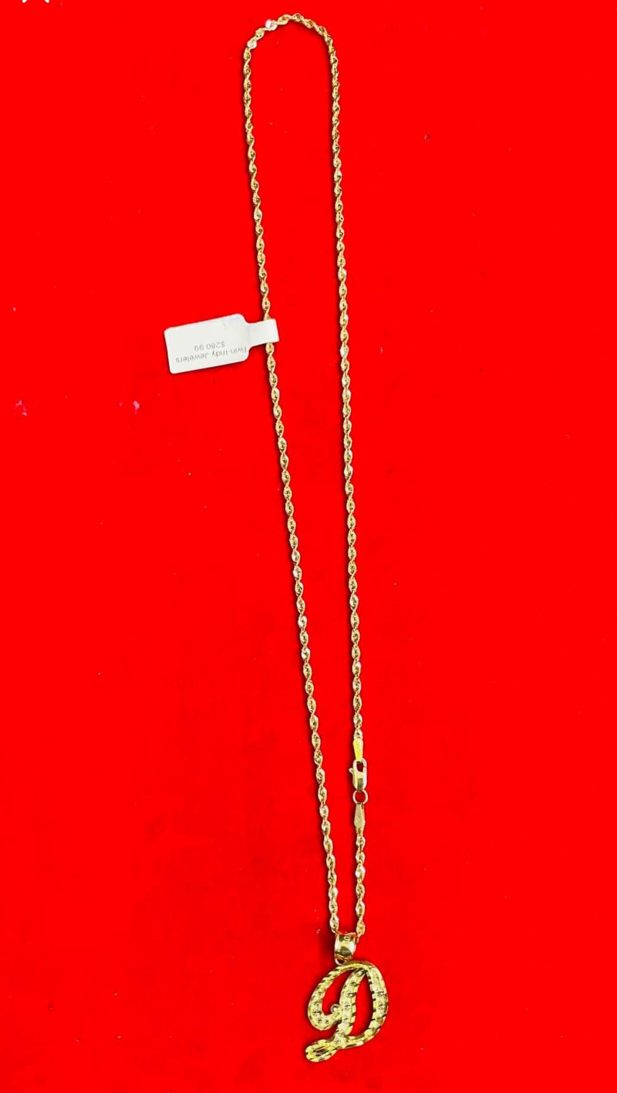 10KT GOLD CHAIN AND INITIAL “D” Charm