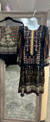 Graceful Black Color Printed Women’s Casual Salwar Kameez 3 pc Dress