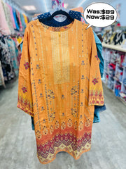 Yellow-mustard Color Indian Pakistani Salwar Kameez with Dupatta