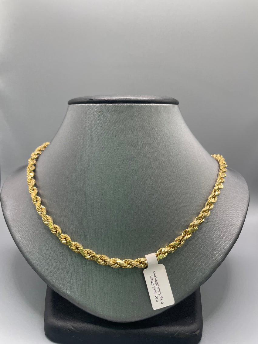 10KT gold chain 5mm 20inch