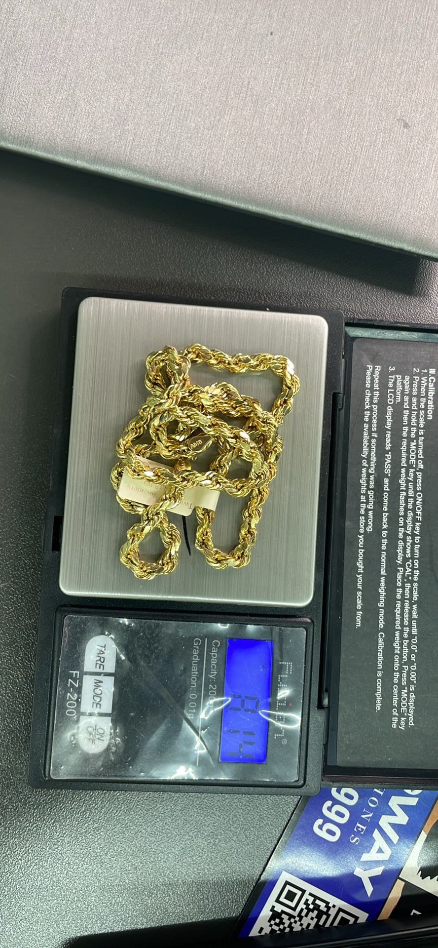 10KT gold chain 5mm 20inch