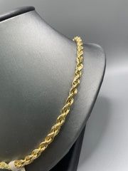 10KT gold rope chain 6mm 22inches