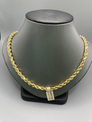 10KT gold rope chain 6mm 22inches