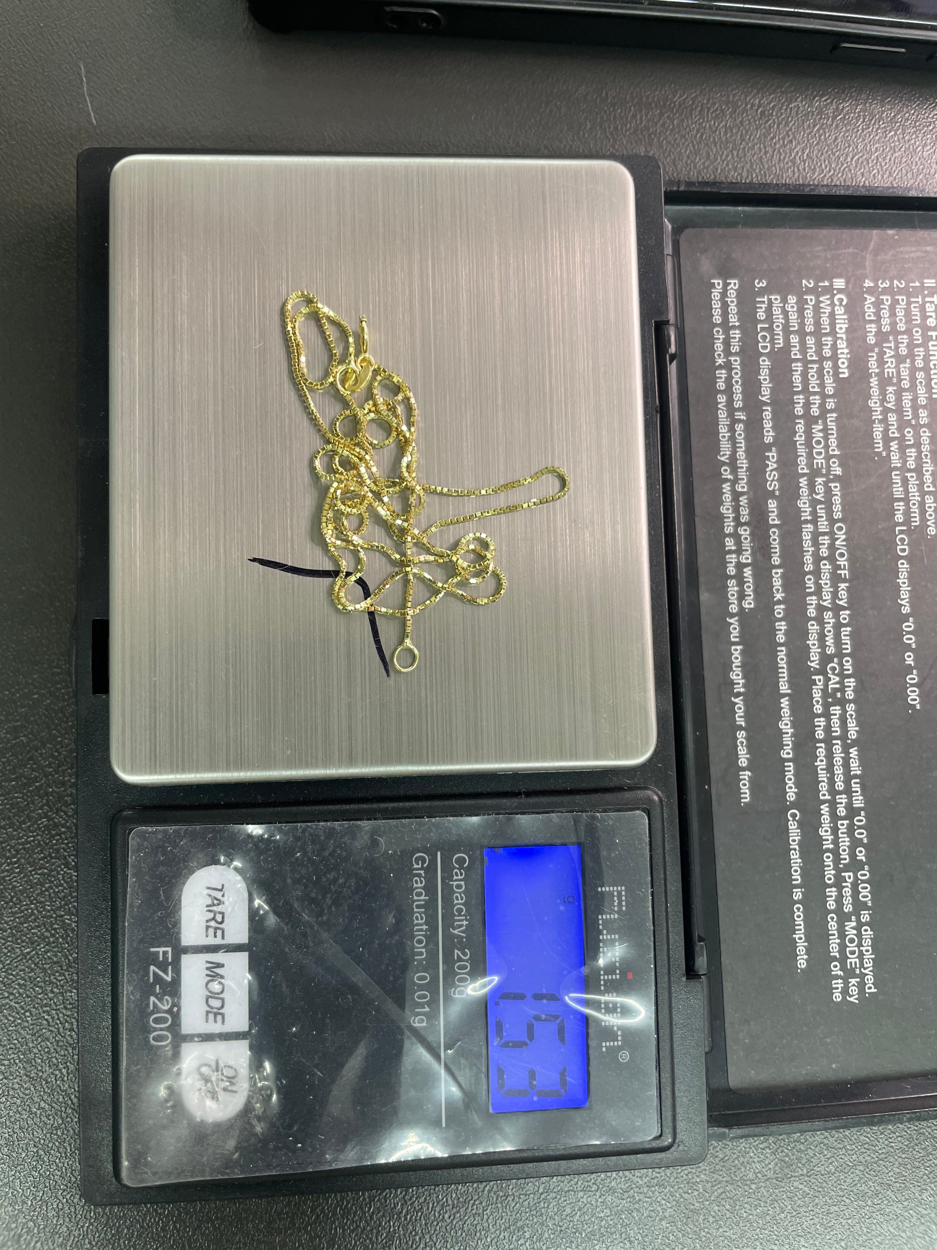10KT gold charm and chain