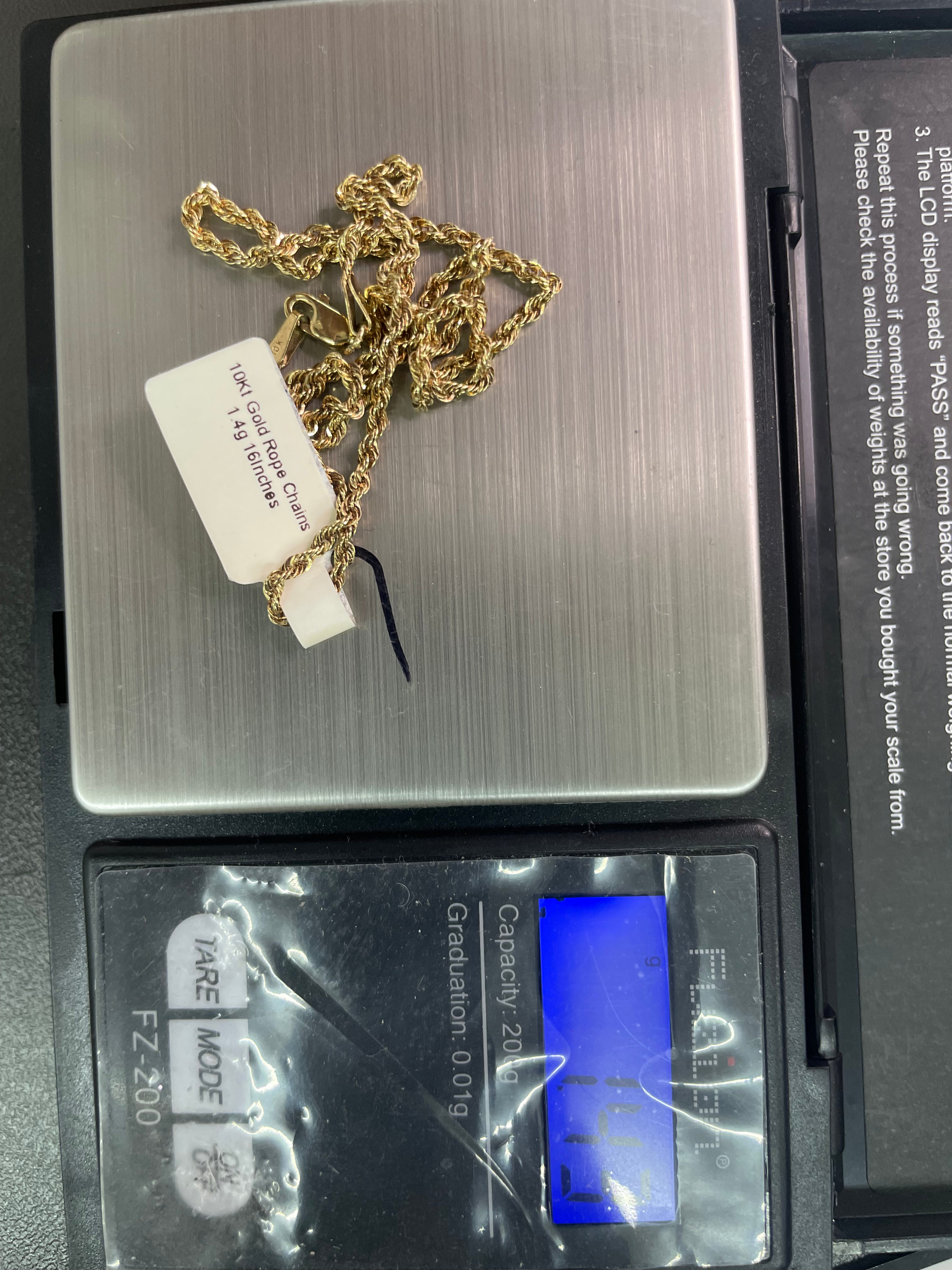 10KT Twisted Rope Chain