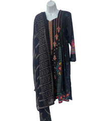Black Color Dailywear Kurti Dress With Dupatta