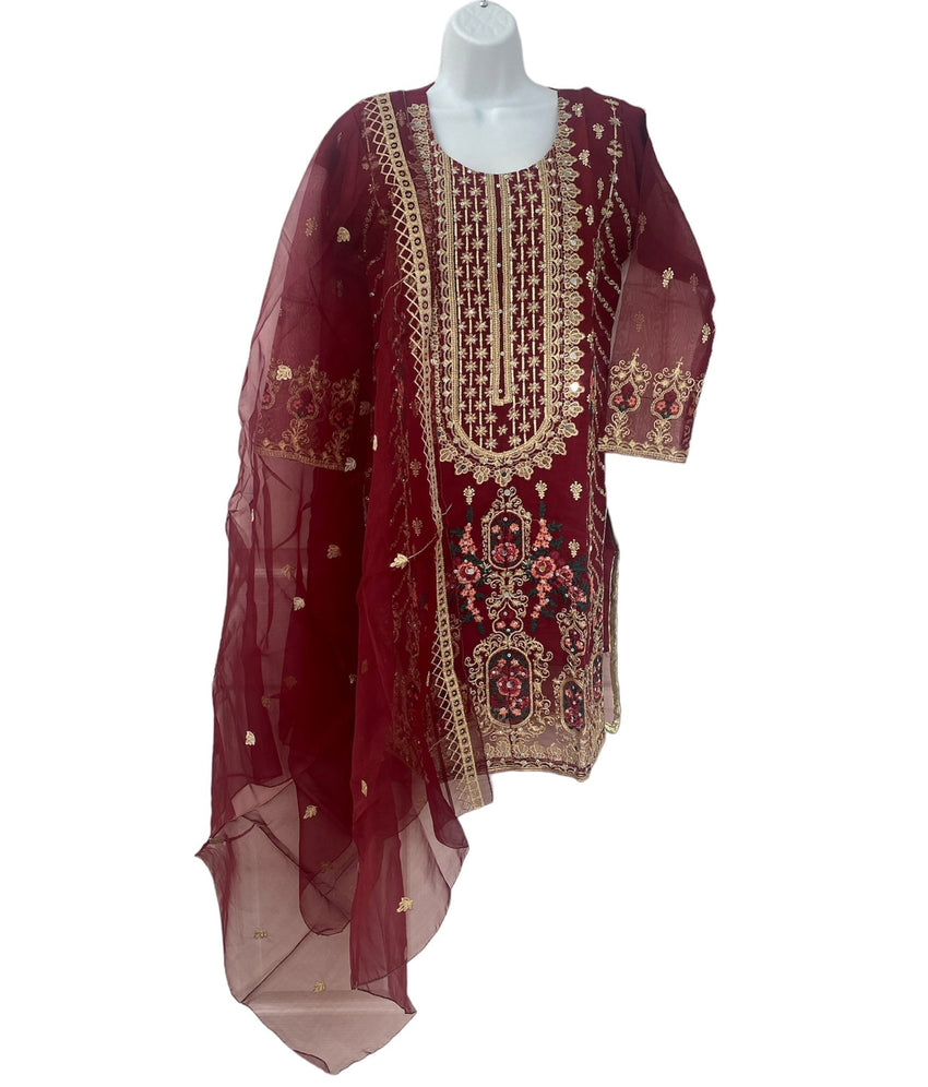 Maroon Color Dailywear Kurti Dress With Designer Dupatta