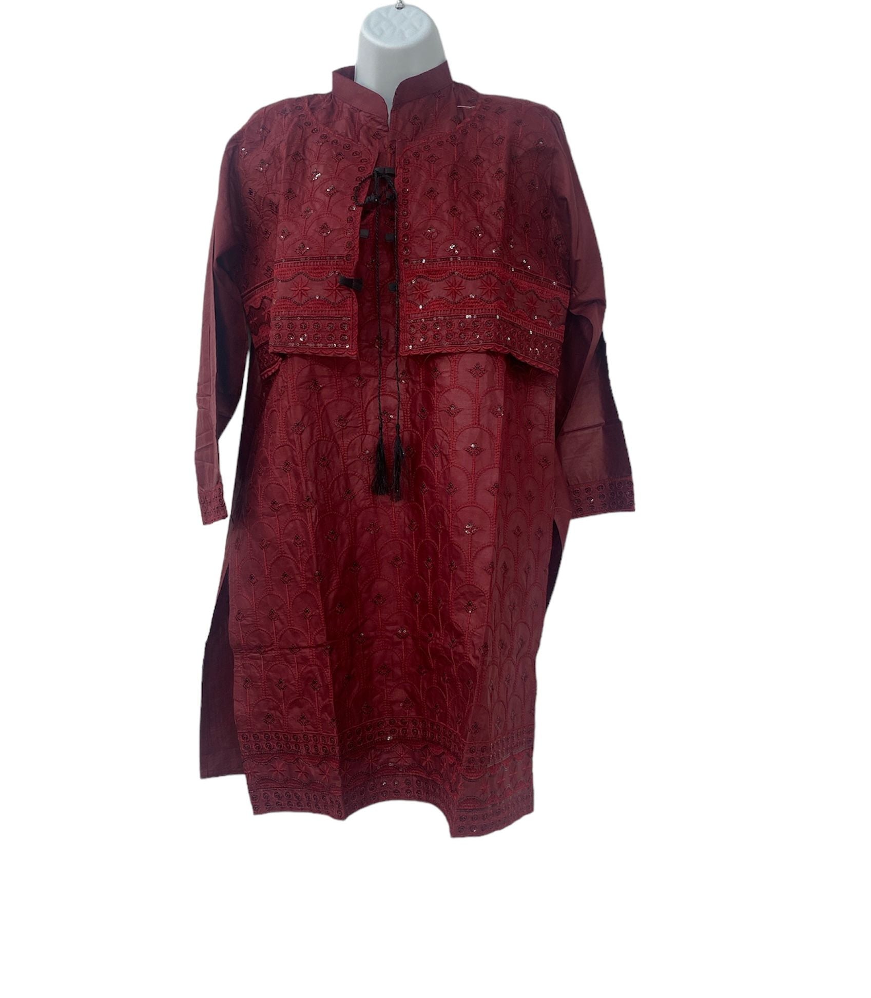Maroon Color Dailywear Kurti Dress Tops.