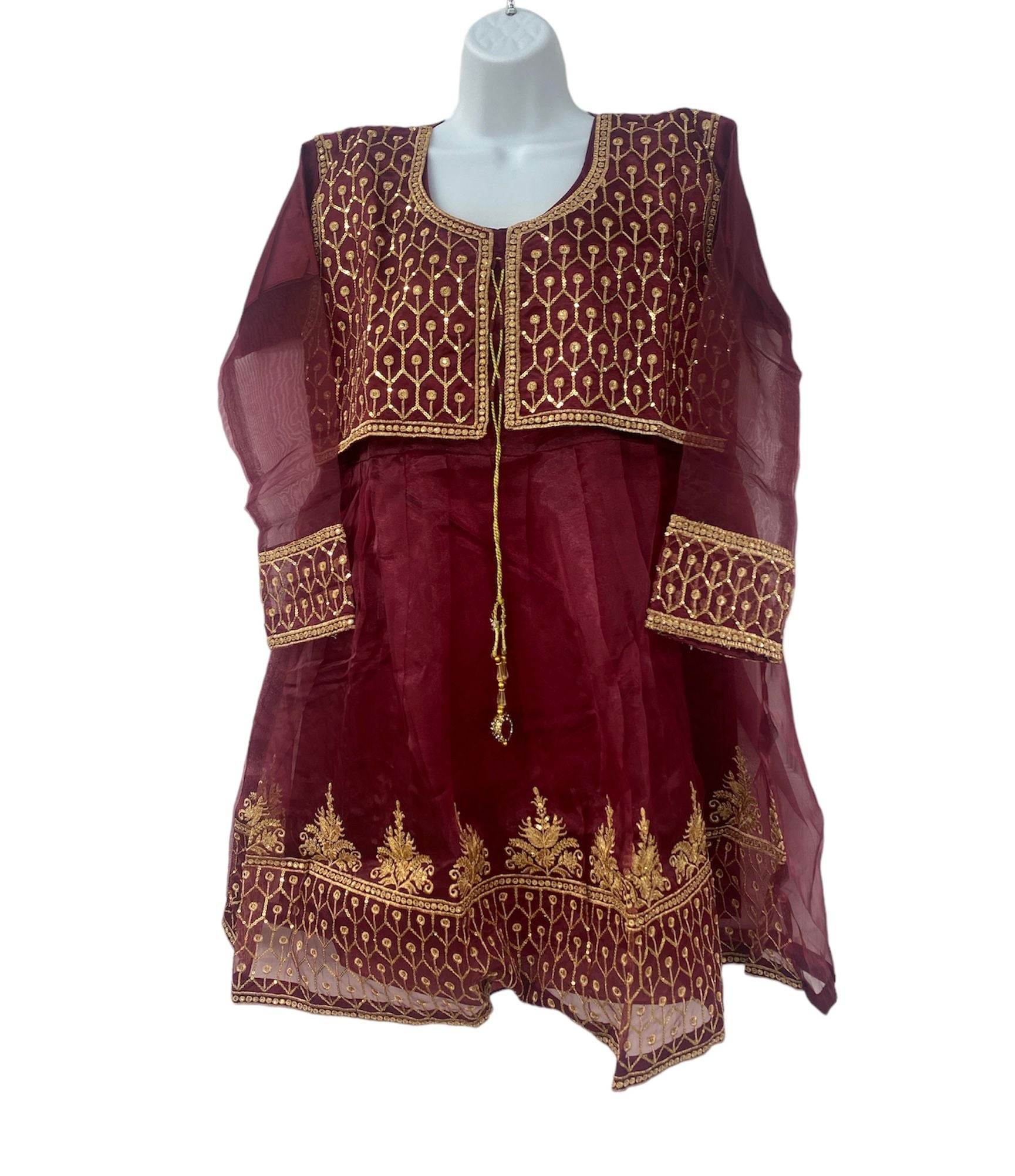 Red color dailywear dress with designer dupatta