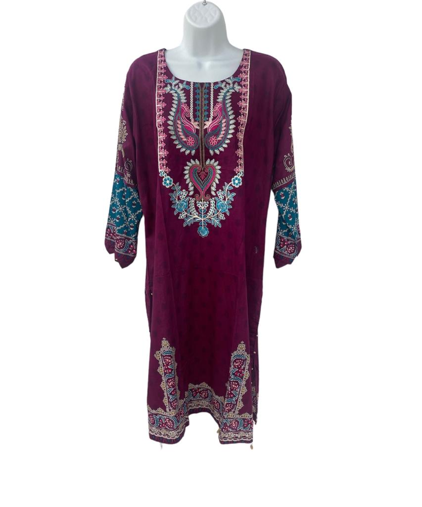 Pink color dailywear dress with dupatta.