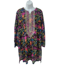 Black Color Floral Dailywear Kurti Dress With Dupatta.
