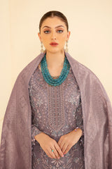 Purple Pakistani Salwaar Kameez Embroidery Suit Set
