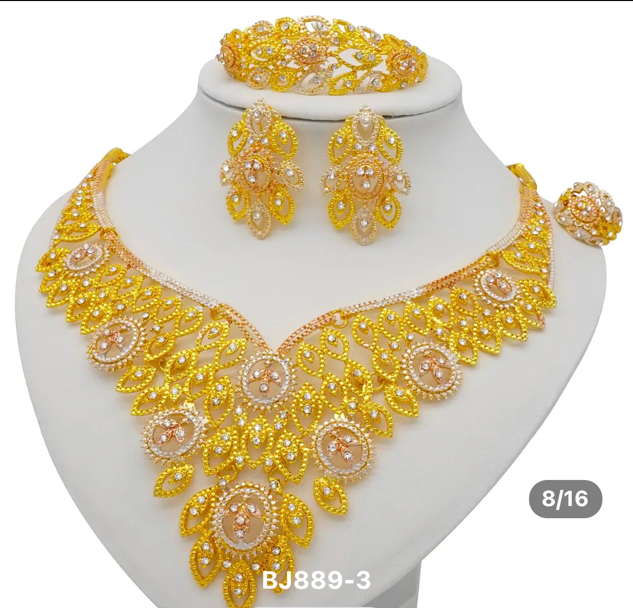 High Quality 18k Goldplated Dubai Jewelry Set (4 Pieces)