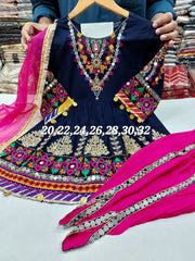 Navy blue Color Kids Desi Suit with Dupatta