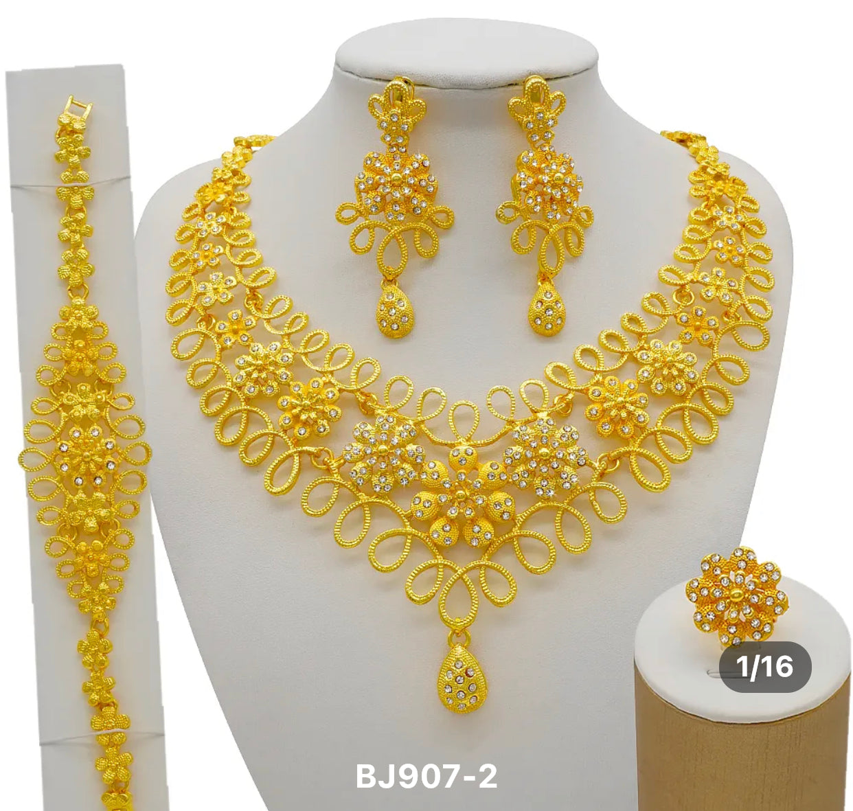 High Quality 18k Goldplated Dubai Jewelry Set (4 Pieces)