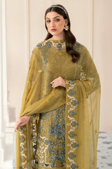 Olive Green Stylish And Trendy Chiffon Embroidery Salwar Kameez Suit Set