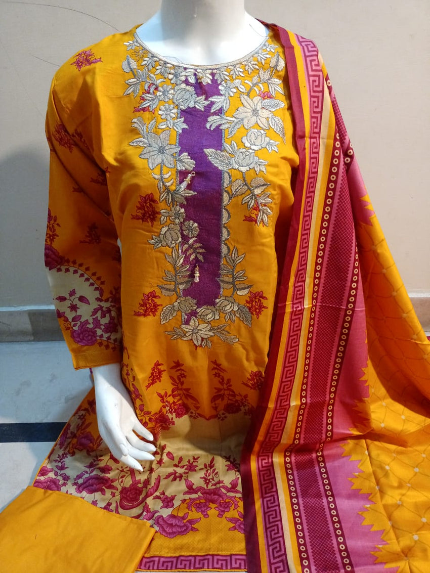 Yellow Color Daily Wear Salwar Kameez Suit Set