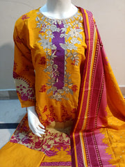 Yellow Color Daily Wear Salwar Kameez Suit Set