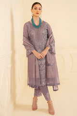 Purple Pakistani Salwaar Kameez Embroidery Suit Set