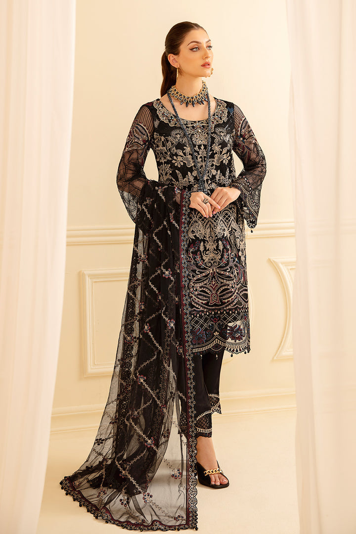 Beautiful Black Organza Net Readymade Pakistani Salwaar Kameez