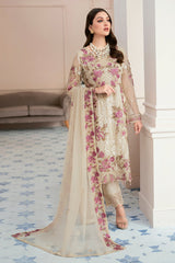 Beige Color Chiffon Embroidered Salwar Kameez Suit Set