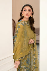 Olive Green Stylish And Trendy Chiffon Embroidery Salwar Kameez Suit Set