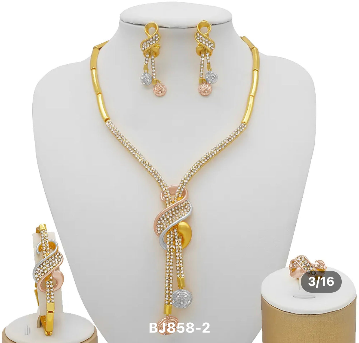 High Quality 18k Goldplated Dubai Jewelry Set (4 Pieces)