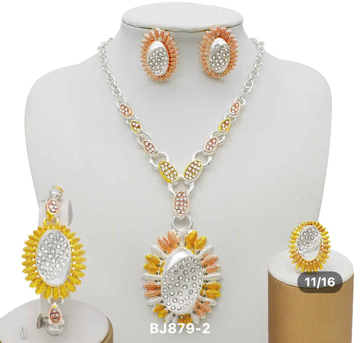 High Quality 18k Goldplated Dubai Jewelry Set (4 Pieces)
